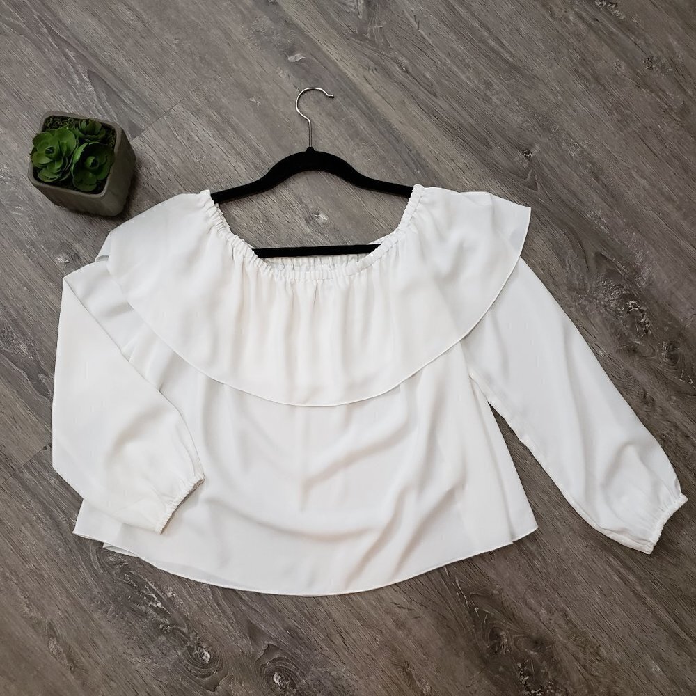 Wilfred White Off-Shoulder Ruffle Blouse